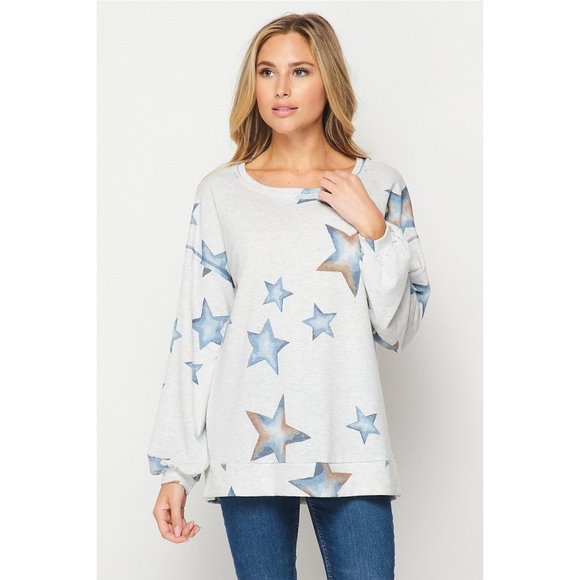 Honeyme Star Print Pullover - Picture 1 of 4
